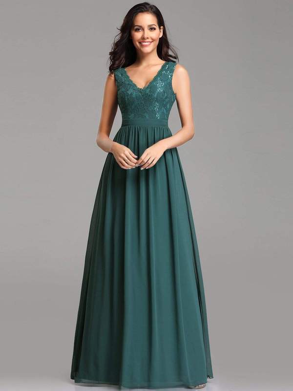 Long Chiffon Dress Size 16 Style 77075 - MISS LESTER'S 