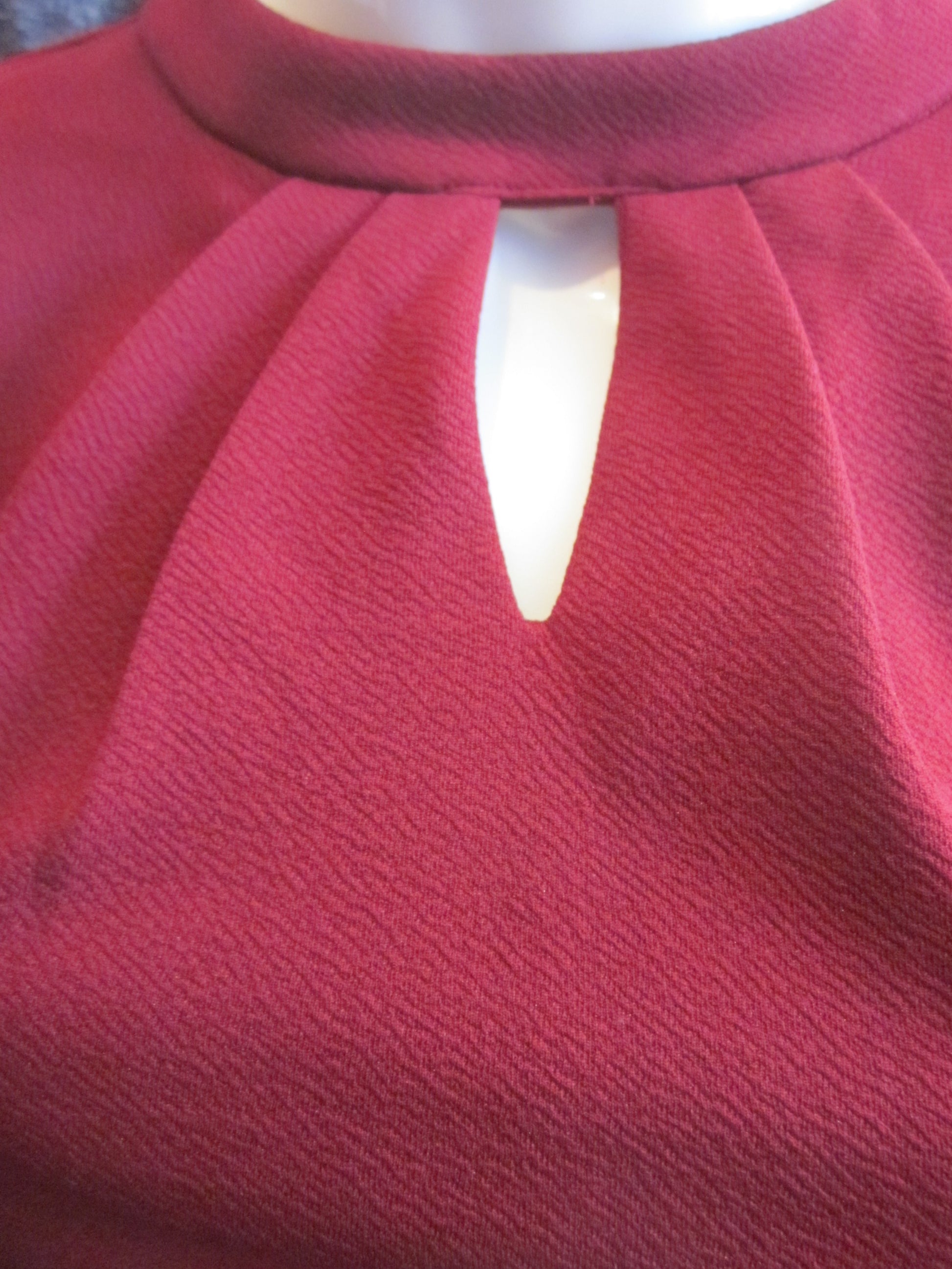Short 3/4 Sleeve Dress Size L Style A234 Burgandy - MISS LESTER'S 