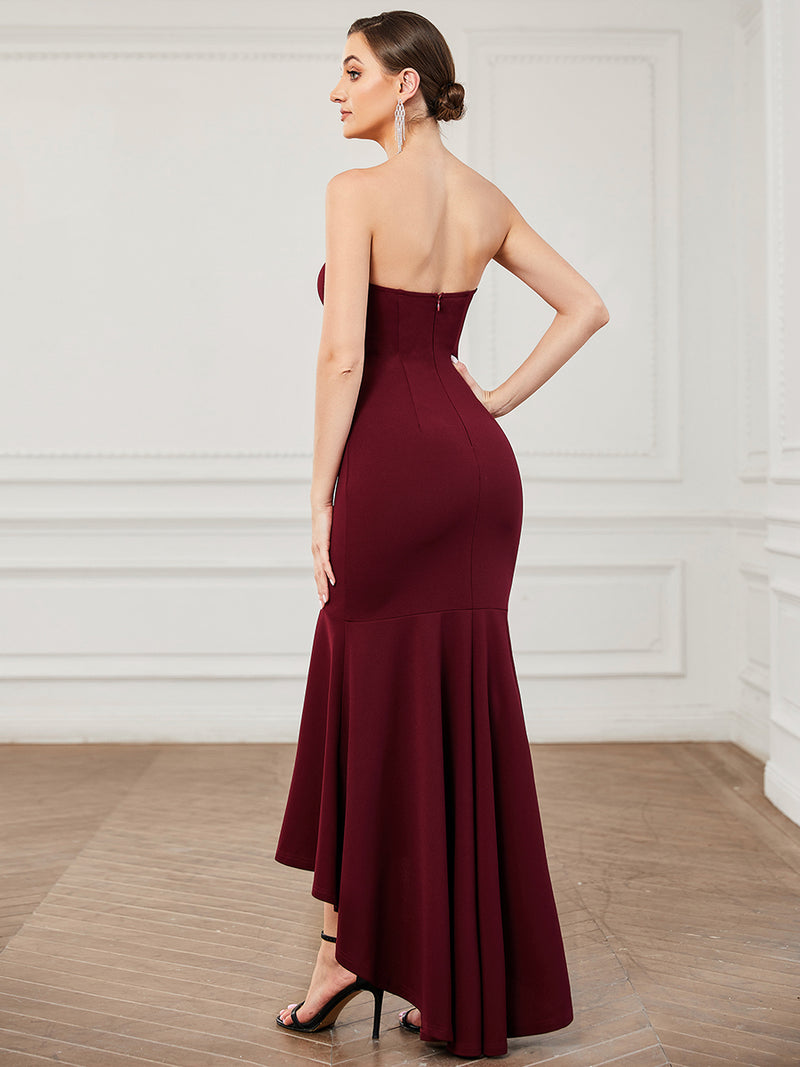 High Low Strapless Gown 00033BD - MISS LESTER'S 