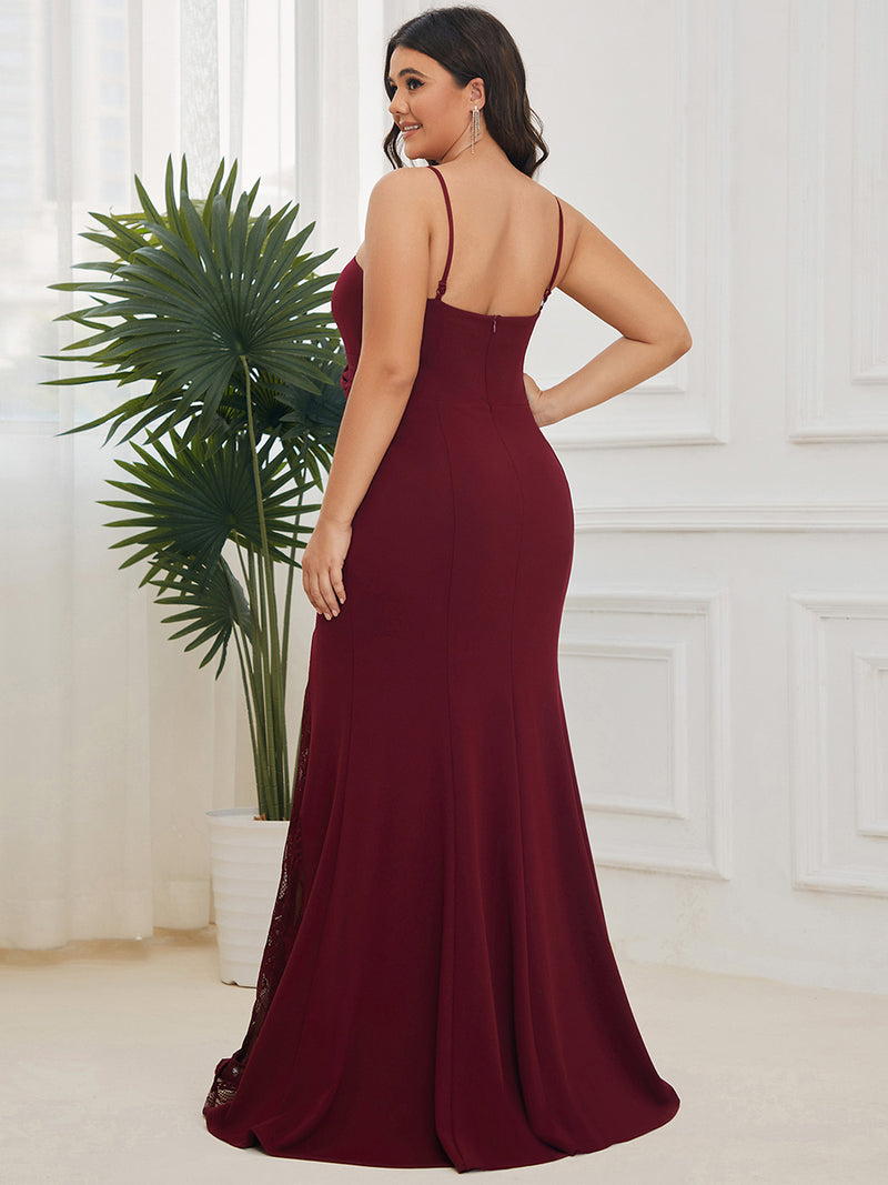 Spaghetti Strap V Neck Fishtail Evening Dresse Style AE00061BD0L - MISS LESTER'S 