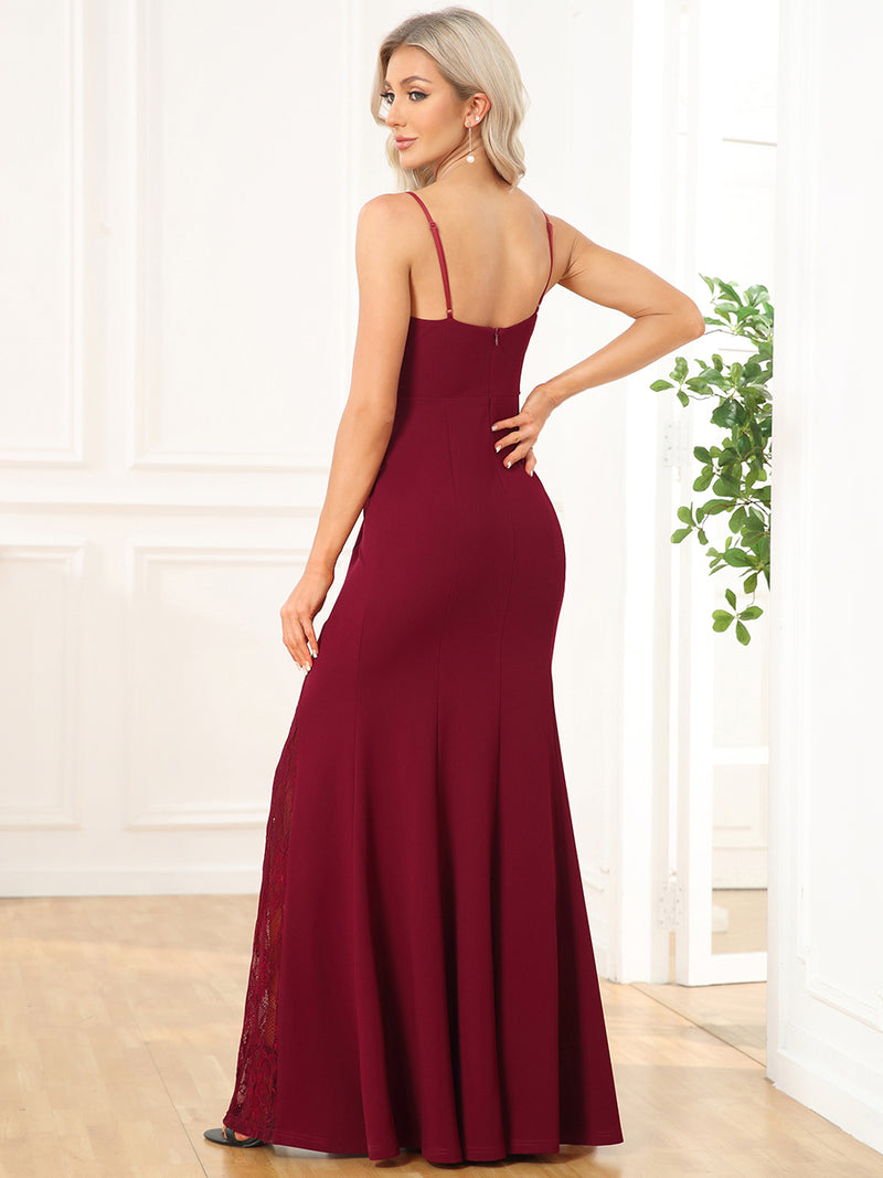 Spaghetti Strap V Neck Fishtail Evening Dresse Style AE00061BD0L - MISS LESTER'S 