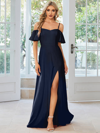 Off Shoulder Spaghetti Strap  Long Gown Size Med  Style 00072 - MISS LESTER'S 
