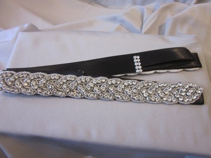 Rhinestone Belt With Black Sash Style S212 - MISS LESTER'S 