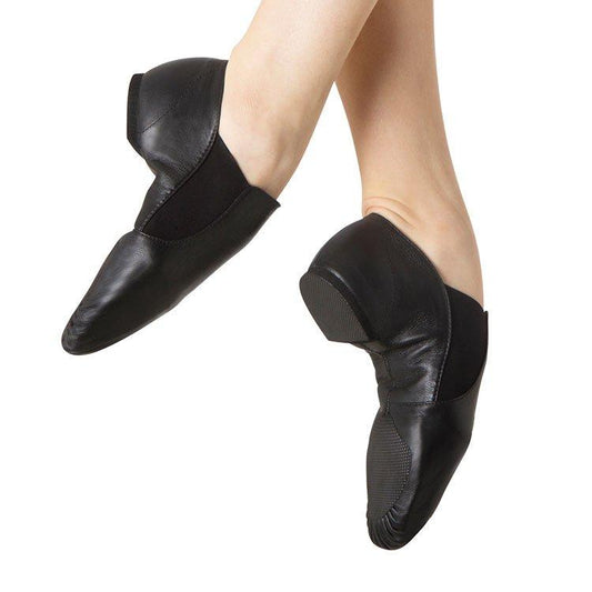 Bloch SO499G  Child Black Leather Elasta Jazz Booties - MISS LESTER'S 