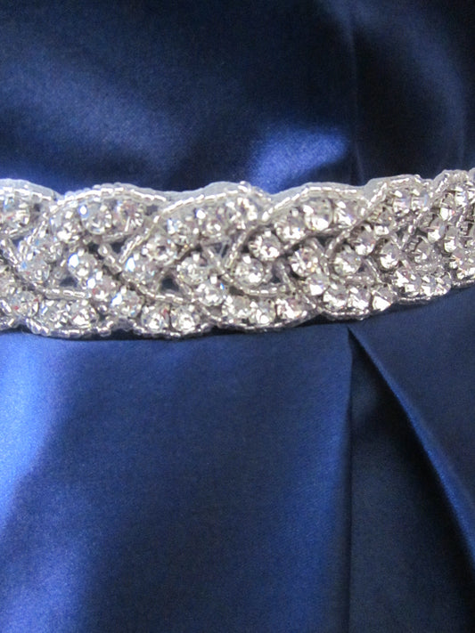 Rhinestone Belt With Blue Sash Style S214 - MISS LESTER'S 