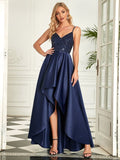 A Line Deep V Neck Asymmetrical Dress Size 12 Style 50175