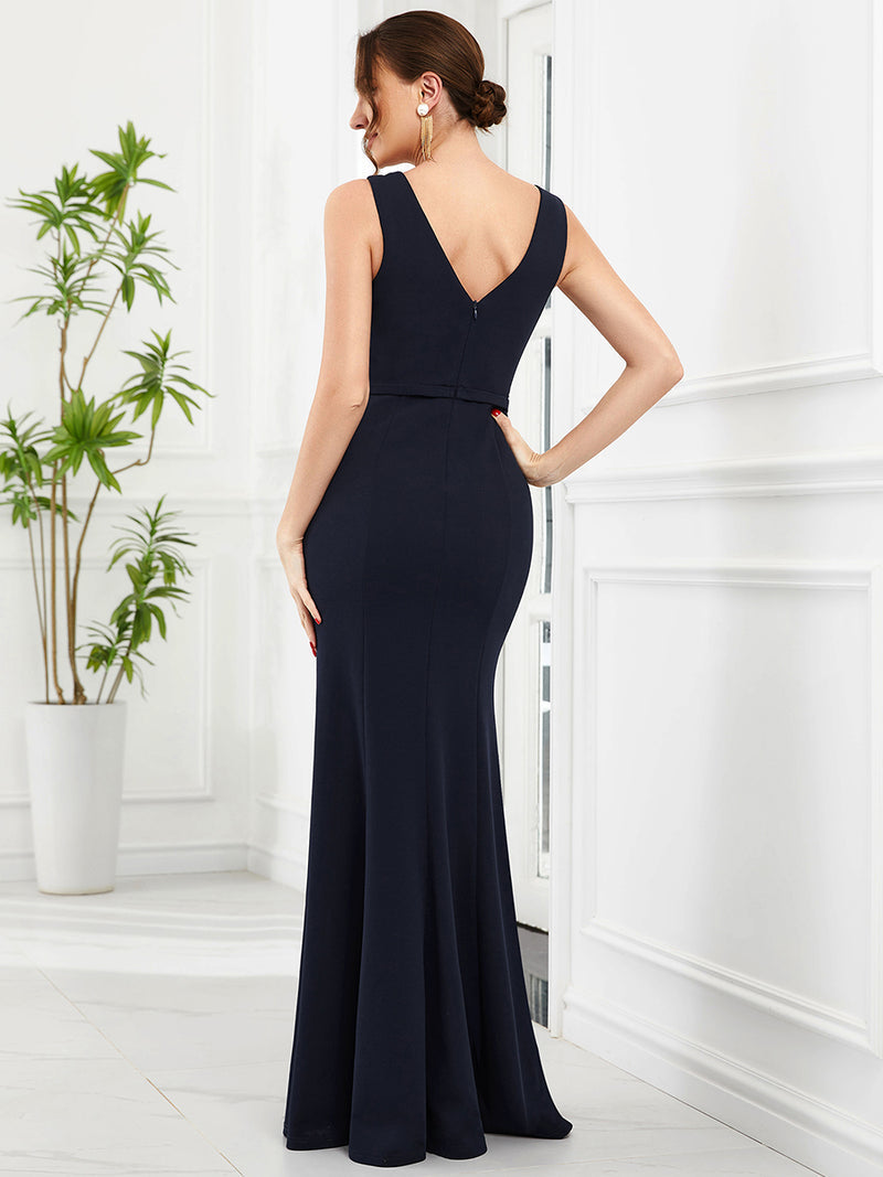 Sleeveless Navy Blue Evening Gown Style EM01624NB14 - MISS LESTER'S 