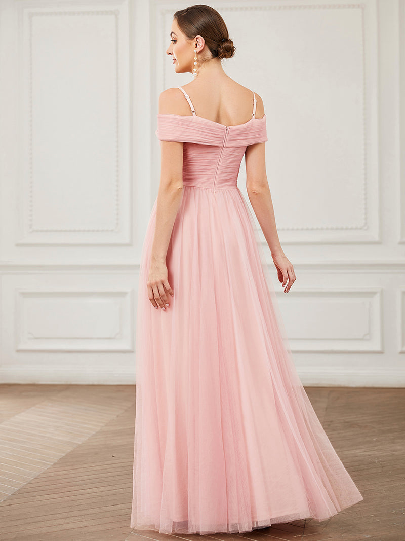 Long Tulle Off Shoulder Ball Gown  ES0331APK06