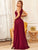 Halter Neck Chiffon Evening Dress With Embroidery