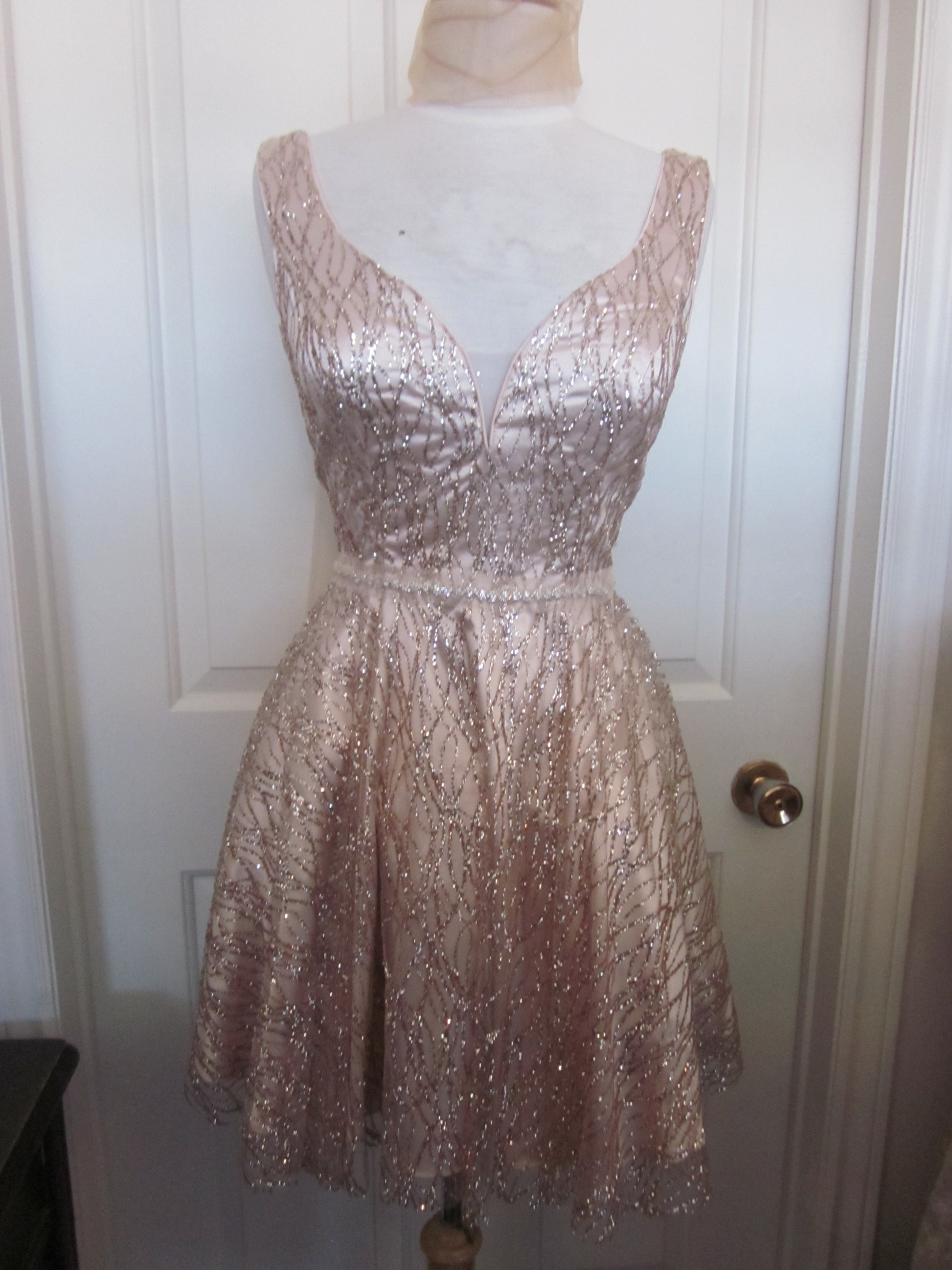 Pink Violet Short Dress Size M Style 3103 - MISS LESTER'S 