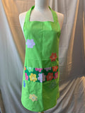 Green Apron With Floral Pocket One Size Style AP08