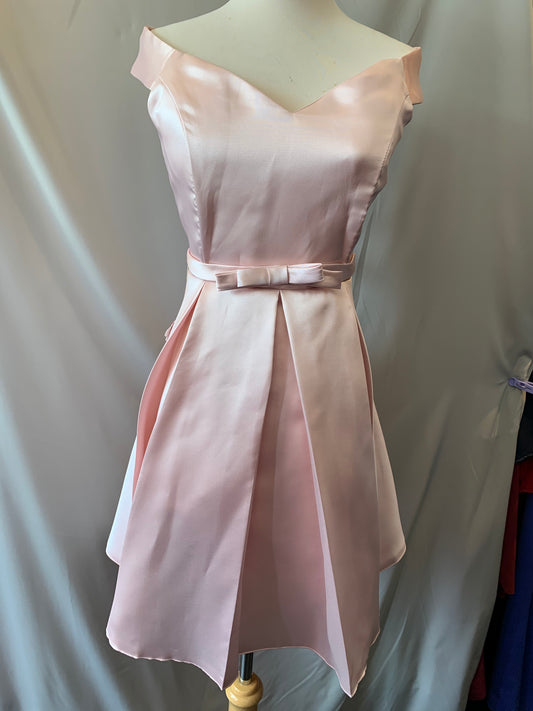 Short Satin Dress Size 12 Style 5591 - MISS LESTER'S 