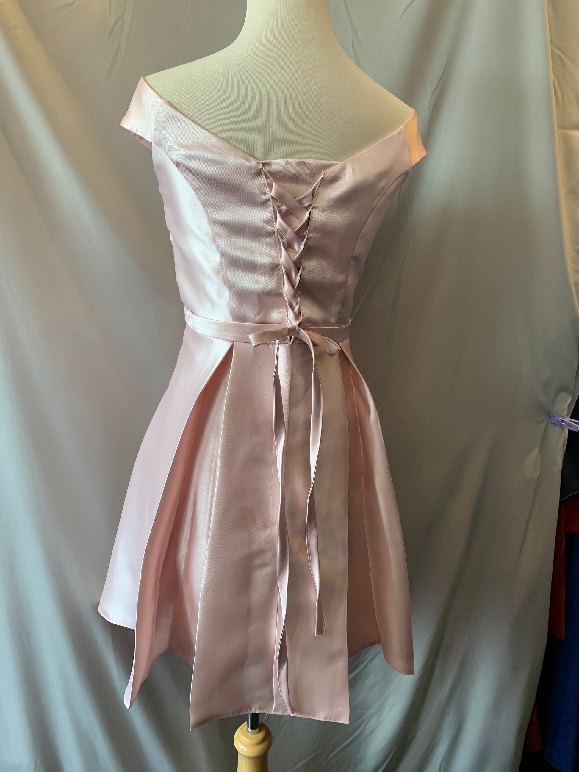 Short Satin Dress Size 12 Style 5591 - MISS LESTER'S 