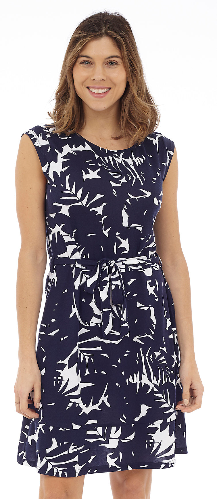 Cap Sleeve Dress with Belt and Pockets Style JP-GCT - MISS LESTER'S 