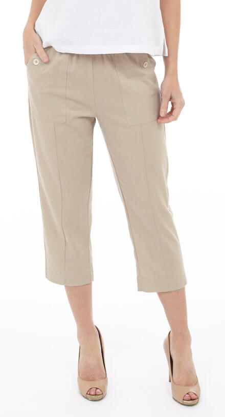 Straight Leg Capri with Elastic Waist Style VL-CAP - MISS LESTER'S 