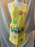 Yellow Apron With Floral Pocket O/S Style AP10